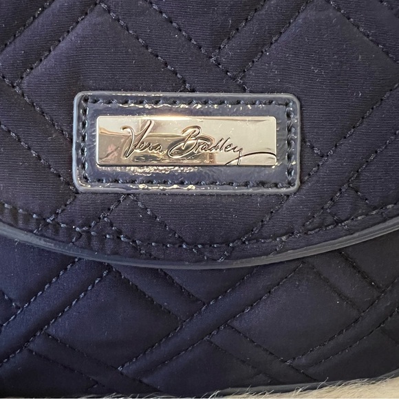 VERA BRADLEY Classic Navy Microfiber Chain Strap Crossbody Mini Shoulder Bag - Picture 3 of 12